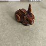 Brown rabbit majolica statue. Image 3
