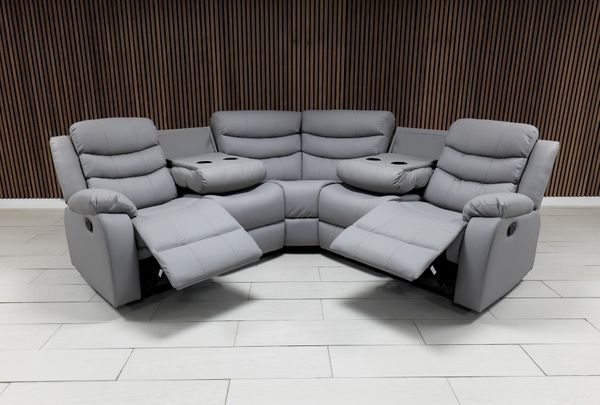 Corner Sofa Roma recliners available in different colors