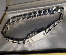 Vintage Sterling Silver Cuban Link Bracelet