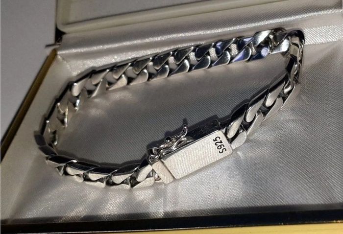 Vintage Sterling Silver Cuban Link Bracelet