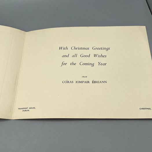 Vintage 1953 CIE Christmas Card Kingsbridge Station Dublin Irish Railway Heuston