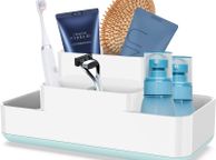 main image for ad Bathroom Storage Organizer Caddy, Toothbrush Holder for Bathroom Made of Food-Grade PP and ABS Plastic BPA-Free , Versatile Storage,Detachable for Easy Cleaning