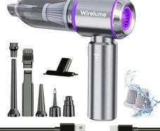 Car Vacuum Cleaner Cordless Powerful 22000Pa Strong Cyclonic Suction Blowing Brushless Motor Portable Rechargable Lightweight for Pet Hair Vehicle Home Office Purple