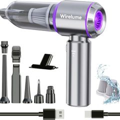 Car Vacuum Cleaner Cordless Powerful 22000Pa Strong Cyclonic Suction Blowing Brushless Motor Portable Rechargable Lightweight for Pet Hair Vehicle Home Office Purple