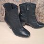 womens CLARKS LODGE PARK black leather ankle boots zip up Size UK 6.5 E EU 40 Image 2