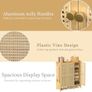 Bamboo Shoe Storage Cabinet Wooden Shoes Rack Organiser with 3 Rattan Doors Image 5