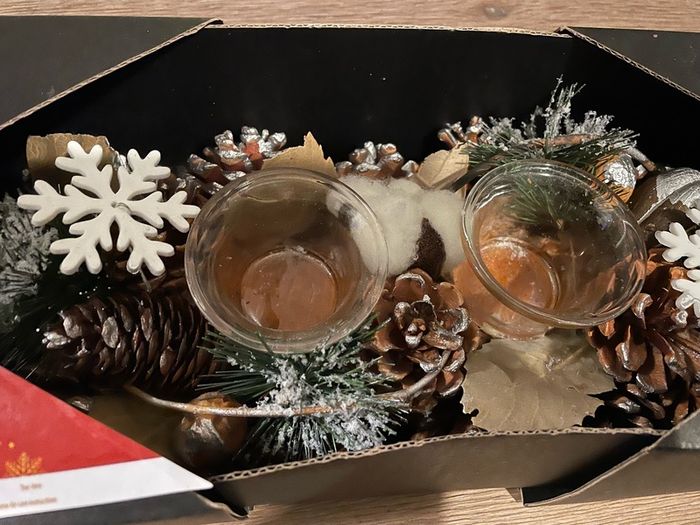 christmas candle holder centre piece natural decor brand new