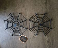 Two Halloween metal wire trivets