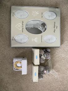Wedding Frame, Teddies and good luck horse shoe