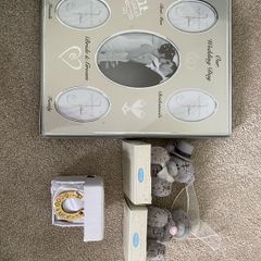Wedding Frame, Teddies and good luck horse shoe