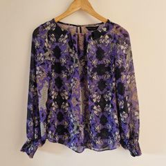 Purple/Navy chiffon top