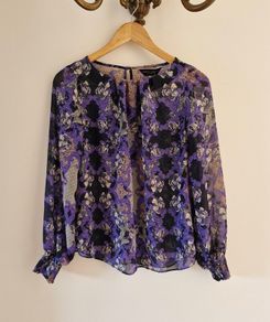 Purple/Navy chiffon top