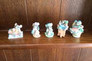 Vintage Merry Mousetails miniature ornaments x5