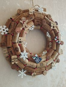 Recycled Wine Cork Wreath.