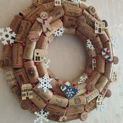 Recycled Wine Cork Wreath.