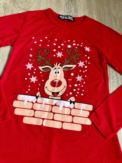 girls christmas jersey dress, 9-10y