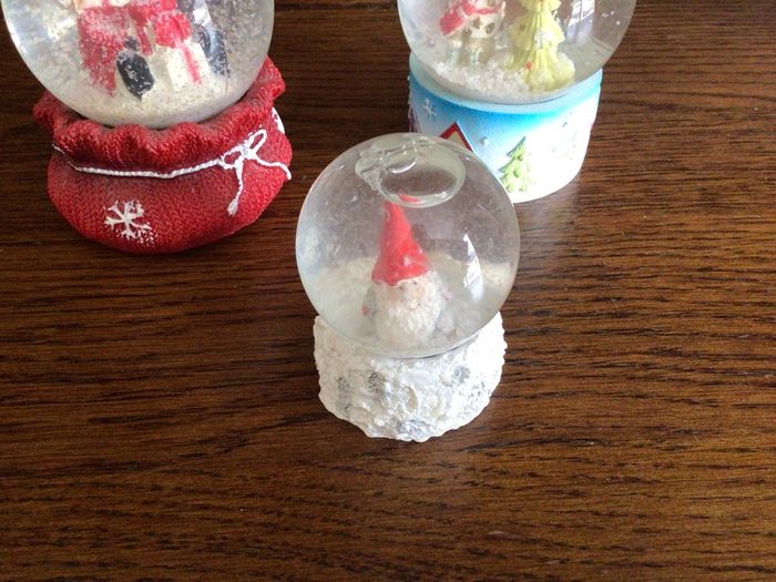3 Vintage Small Christmas Snow Globes