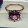 Silver Rose De France Amethyst & White Zircon Solitaire Ring Image 5