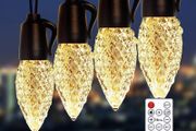 Outdoor Lights Mains Powered, 50FT Bright LED Garden Lights with Remote Control, IP65 Waterproof, Shatterproof, Dimmable and Timed Outdoor String Lights for Garden Christmas Home Party Decor (FREE POSTAGE)