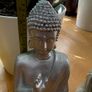 x3 Silver-finish meditating Buddha statues Image 6