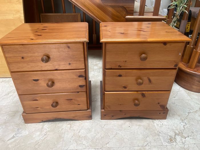 Matching Pair Of Pine Bedside Lockers - Tables - Can Deliver