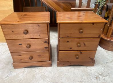 Matching Pair Of Pine Bedside Lockers - Tables - Can Deliver