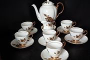 Rare Stunning Royal Tuscan Wedgwood Golden Rose Coffee Set