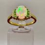 Ethiopian Opal, Tsavorite Garnet & White Zircon Ring Image 5