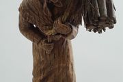 FIGURE - Vintage - Carved Oak