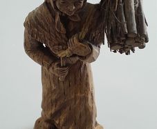 FIGURE - Vintage - Carved Oak