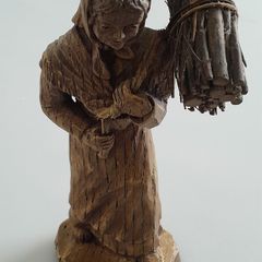 FIGURE - Vintage - Carved Oak