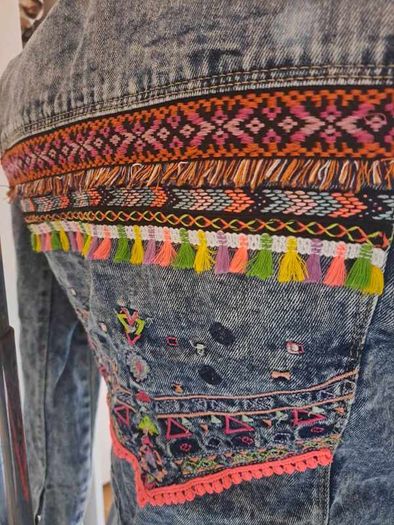 Denim jacket Dunnes  embroidered at the back size XS  31/32 inch Postage included