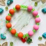 Bracelet 16 size cm Handmade Turquoise and Lime Green Beaded Bracelet, Boho Style Jewelry, Gift for Her, Coastal Beach Bracelet." Image 2
