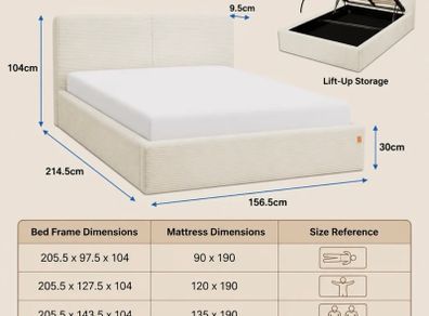 Ottoman double bed with storage