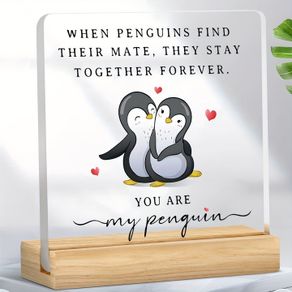 When Penguins Find a Partner Valentines Plaque