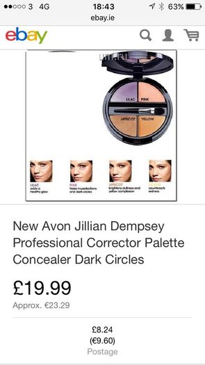 New Avon Jillian Dempsey Professional Corrector Palette