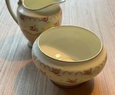 Vintage Royal Doulton Minuet China Creamer and Sugar Bowl Set