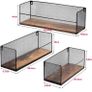 Wall Mounted Floating Shelves, Set of 3, Hanging Rustic Shelves Wire Frame for Bathroom Bedroom Living Room Kitchen, Home and Office Decor (FREE POSTAGE) Image 4