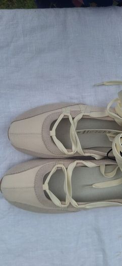 Marks & Spencers White  Ankle Tie Ballet Flat Trainers