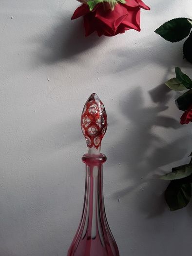 Vintage Bohemian glass decanter