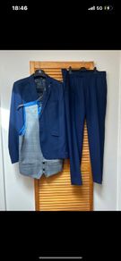 Men's Mark Darcy navy three piece suit