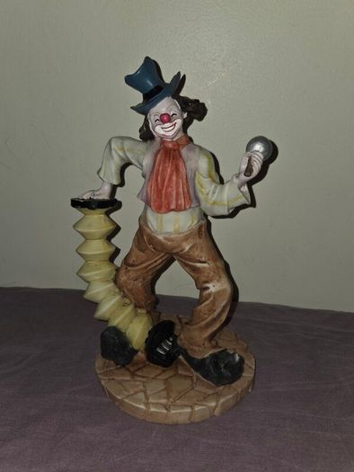 Vintage Japanese made ceramic Clown statue