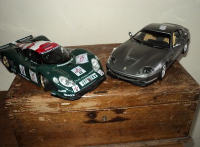 Maisto Porsche and Ferrari display models 1/18 scale