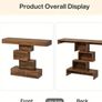 Farmhouse Console Table 42.5 Inch Narrow Sofa Table with Geometric Base Rustic Entryway Accent Table Image 3