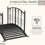 1.2M Metal Decorative Scrollwork Arch Garden Bridge, Black Image 6