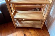 wooden shelves