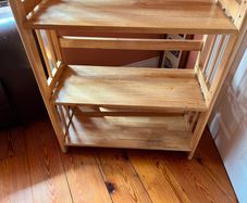 wooden shelves