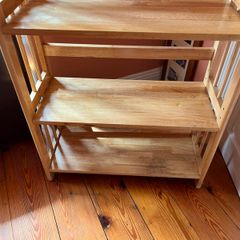 wooden shelves