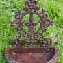 Antique Victorian cast iron wall mounted bird bath bird feeder Image 8
