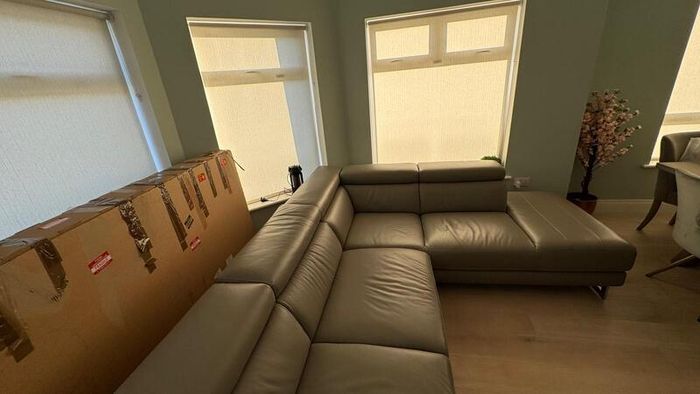Natuzzi Editions Leather Corner Sectional Sofa